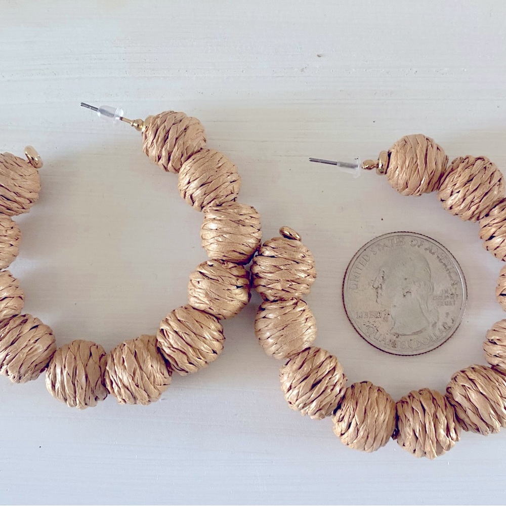 2 pairs beautiful rattan earrings (never worn)